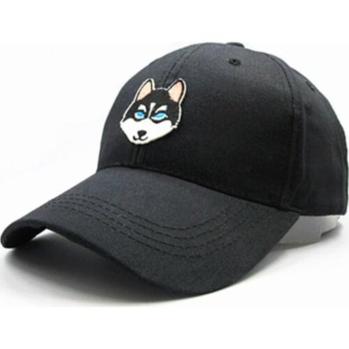 2021 Cartoon Wolf Dog Embroidery Cotton Baseball Cap Hip-hop Adjustable Snapback Hats for Men and Women 156