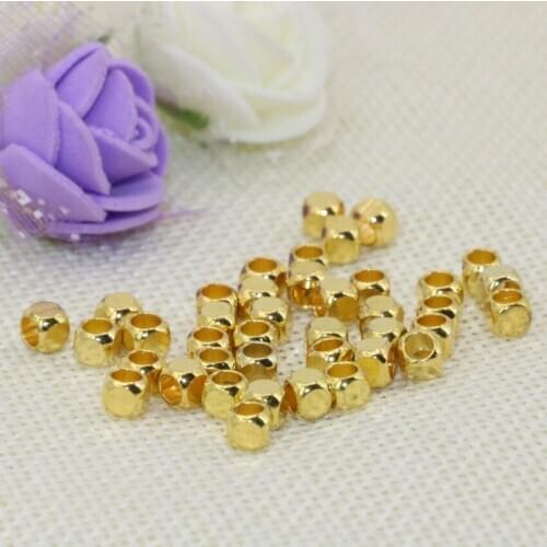 30pcs 4mm gold-color accessories beads cube square shape spacers high quality hot sale jewelry findings B2553