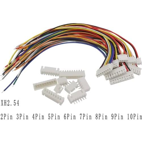 5/10Set JST XH2.54 Wire Connector Pitch 2.54mm 2P 3P 4P 5P 6P 7P 8P 9P 10Pin Plug Terminal 26AWG Cable Socket JST Connector 20CM