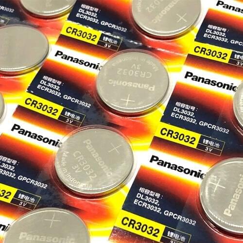100pcs/lot New Original Battery For Panasonic CR3032 3V Lithium Car Key Remote Control Electric Alarm Cell Button Coin Batteries