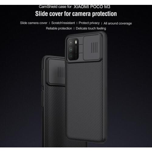 For Xiaomi POCO M3 Case poco m3 Cover NILLKIN Slide Protect CamShield Back cover case for poco x3 nfc/poco f2 pro/poco M2 pro X2