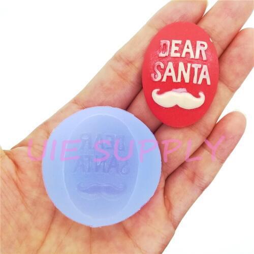 CYL230U DEAR SANTA Christmas Cameo Silicone Mold Fondant Cake Decoration Candy Chocolate Resin Clay Soap 39.3mm x 28.3mm