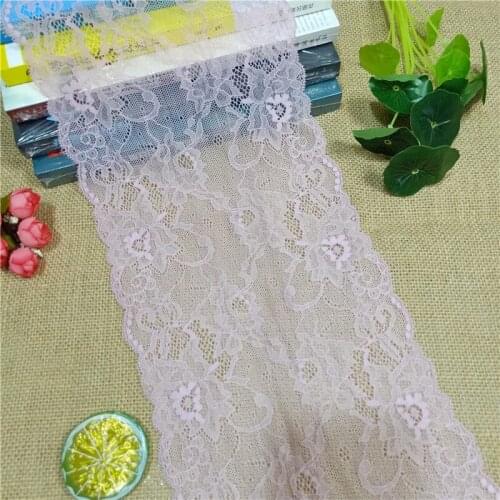 E1982 Width 18cm stretch Elastic and Mesh Soft lace fabric trim for dress pants skirt decoration hollow accessories