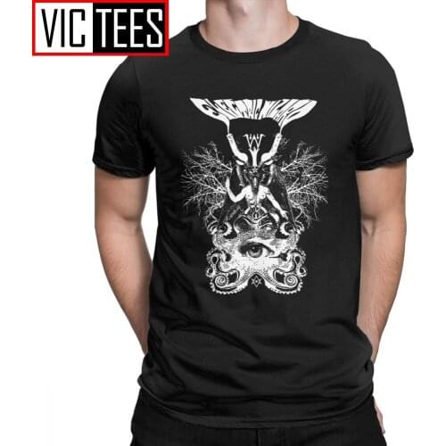 Hipster Electric Wizard Baphomet T-Shirt for Men Round Collar Pure Cotton T Shirt Wizard Short Sleeve Tees Clothing Europe