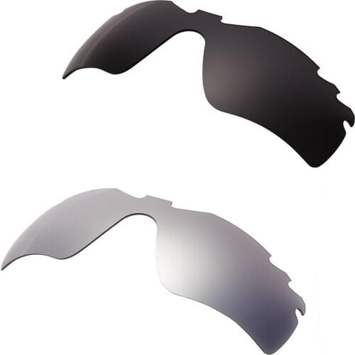 HKUCO Black/Silver 2 Pairs Polarized Replacement Lenses For Radar Path-Vented Sunglasses Increase Clarity