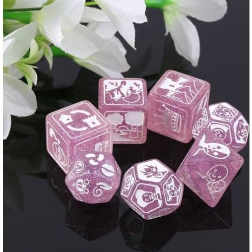 7pcs/set Story Dices for story Time Polyhedral Game Dice Says Party Multi Faces Acrylic Dice Toy