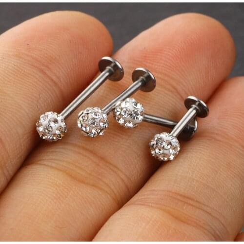 JUNLOPWY 16G Stainless Steel Labret Monroe Lip Ring Tragus Stud Helix Earring Piercing Cartilage Body Jewelry 100pcs 6/8/10/12mm