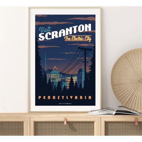 Dunder Mifflin TV Show Canvas Painting Wall Pictures Vintage The Office Scranton Travel Art Poster Living Room Decor