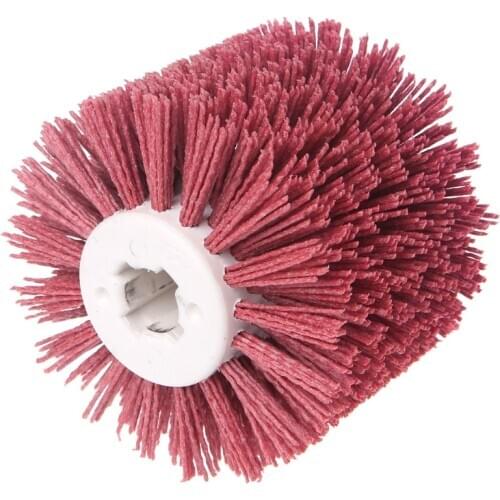 Deburring Red Ceramic Abrasive Wire Round Brushes Head Polishing Buffing Wheel