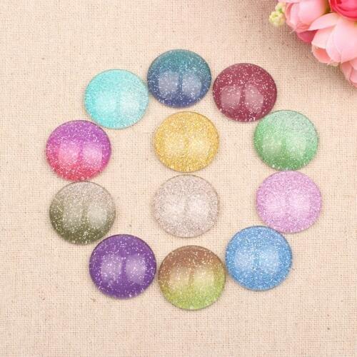 Reidgaller Mix Round Circle Glass Cabochon 10mm 12mm 14mm 18mm 20mm 25mm diy earrings bracelets accessories