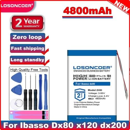 LOSONCOER 4800mAh for Ibasso Dx80 x120 dx200 Player New Lithium Polymer Rechargeable Accumulator Pack Replacement Battery