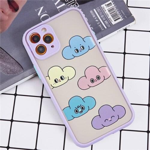 Cute Cartoon White Cloud Case for iPhone 11 Pro X XS XR Max 6 6S 7 8 Plus 9 SE 2020 Precise Camera Protection Phone Back Cover