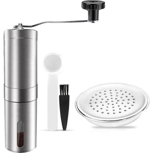 HAEGER Reusable Coffee Capusle for Senseo Maker Stainless Steel Refillable Reutilizable Coffee Filters Pod with Grinder