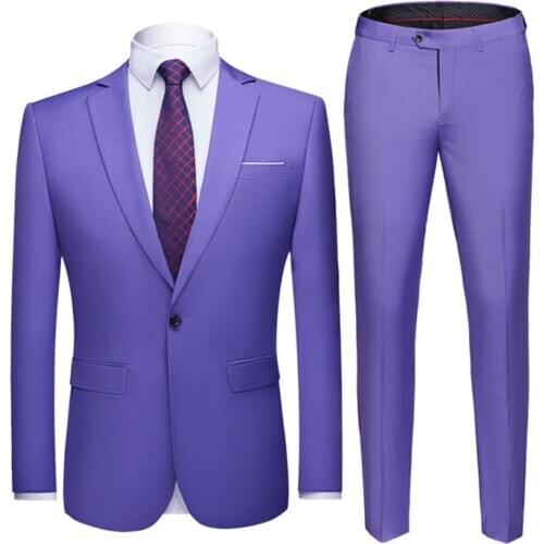 Mens Suits Shawl 2 Pieces Slim Fit Royal Blue Black white Suit Jacket Tuxedos for Wedding Groomsmen Evening(Blazer+Pants)