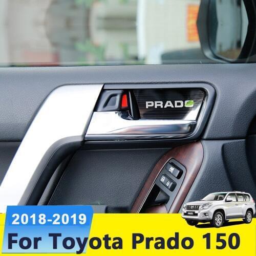 Stainless Steel Car Inner Door Bowl Sticker interior moulding Covers For Toyota Land Cruiser Prado 150 2010-2016 2017 2018 2019