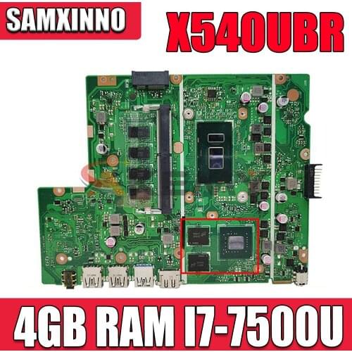 Akemy X540UBR laptop mainboard For ASUS X540UB X540UBR X540UV original motherboard with 4GB RAM I7-7500U V2G tested full 100
