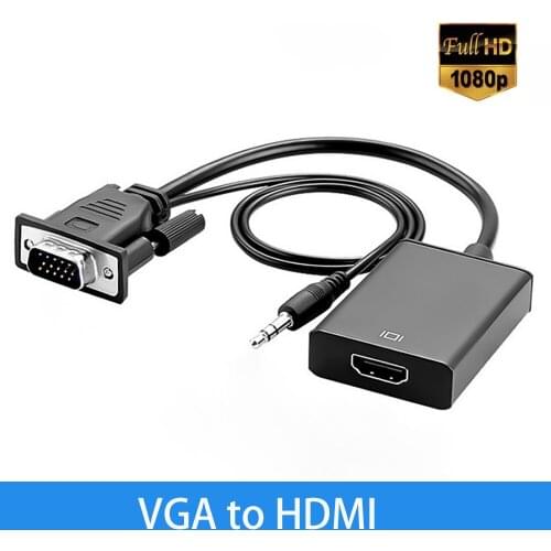 VGA To HDMI-compatible Converter Adapter Output Full HD 1080P With Audio VGA TV AV To HDTV Video Cable Adapter For TV PC