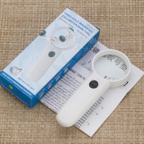 Portable Pocket Handheld Illuminated HD Newspaper Reading Magnifier Magnifying Glass Magnification 3x with 2 LED Lights Loupe