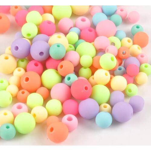 Mixed Candy Color Acrylic beads Spacer Ball Beads Fit Jewelry Handmade YKL0127X