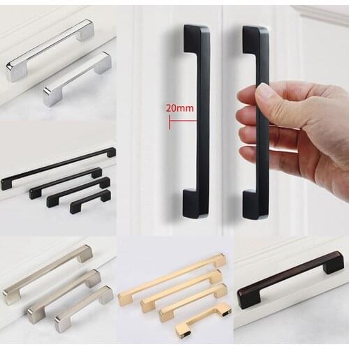 Zinc Alloy Cabinet Handle Square Furniture Hardware Kitchen Cupboard Wardrobe Closet Drawer Dresser Pulls Kitchen Door Knobs
