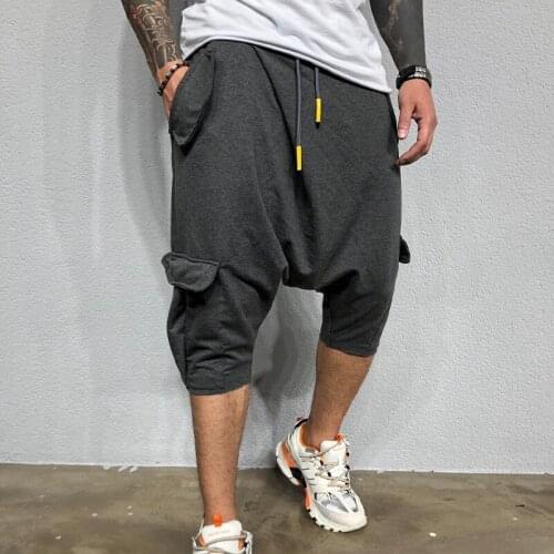 Mens Shorts Running Gym Fitness Basketball Workout Sportswear Solid Cotton Multi-Pocket Hip Hop Summer Jogging Men Sports Shorts