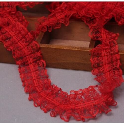 Folds lace fabric white black 4.5cm wide needlework mesh hair DIY dress hem clothing handmade crafts sewing accessories