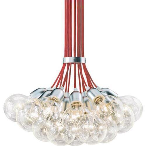 Modern Glass Bulb Dining Room Pendant Lights Bar Counter Red Cords Restaurant Pendant Lamp Study Room Hallway Pendant Lamps