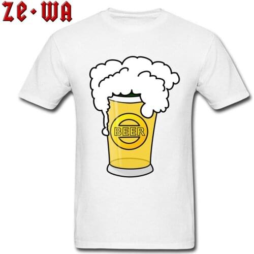 Illustration Foamy Beer Party High Quality Men Tshirts 100% Cotton Tops Shirt Normal Brand Short Sleeve Tee-Shirts For Men New