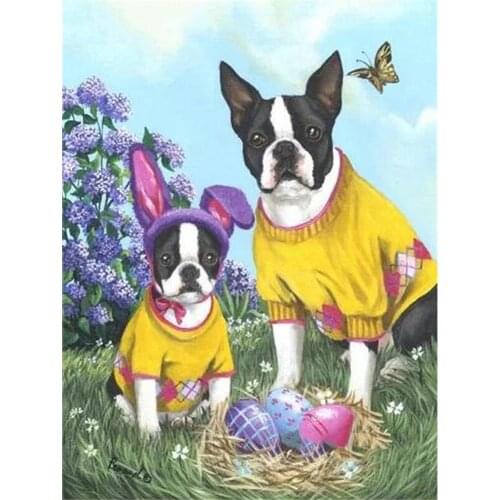 Animal Dog DIY Cross Stitch 11CT Embroidery Kits Needlework Craft Set Printed Canvas Cotton Thread Home Decoration Design