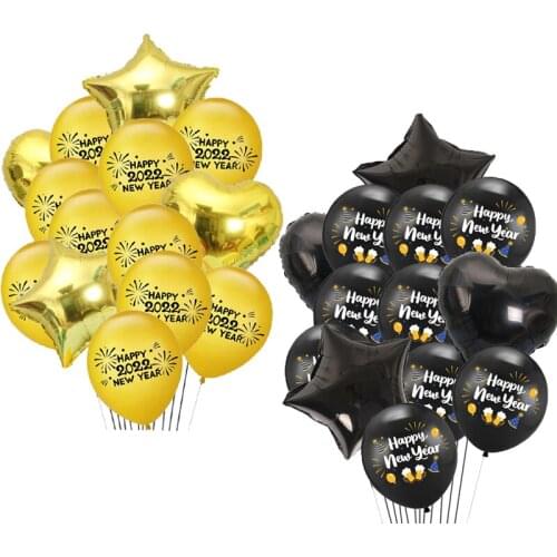 Gold Black Happy New Year Party Decorations 2022 Foil Balloons Christmas Home Decor Air Globos New Year Even Party Navidad Suppy