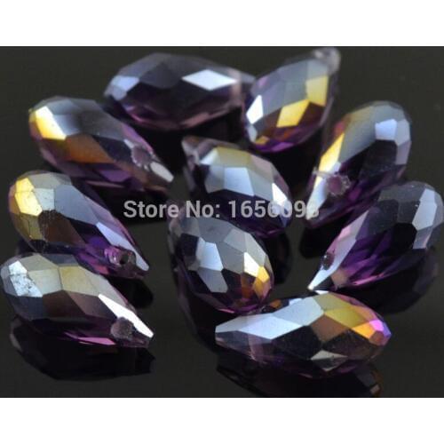 100pcs 6x12MM Clear Oval Faceted Czech Crystal Beads With Hole Briolette Teardrop Glass Beads For Jewelry Making DIY