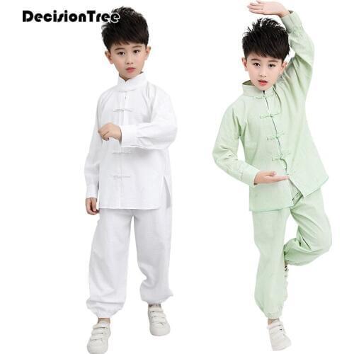 2021 chinese style traditional wushu uniform chinese kungfu martial arts sets tai chi uniform wing chun outfit for kids children