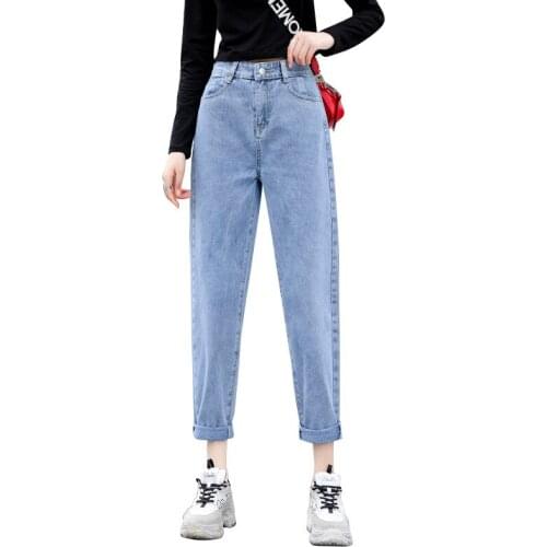 2021 Vintage Straight High Waist Jeans Women Boyfriend Mom Streetwear Denim Jeans with Belt Casul Loose Plus Size Denim Trousers