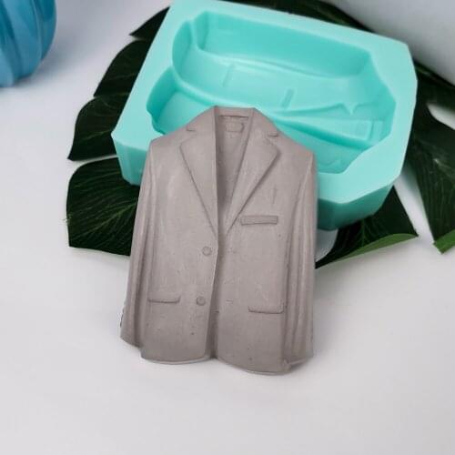 2D Business Suit Jacket Shape Candle Soap Silicone Mold DIY Handmade Aromatherapy Mould Home Decoration DIY Crafts