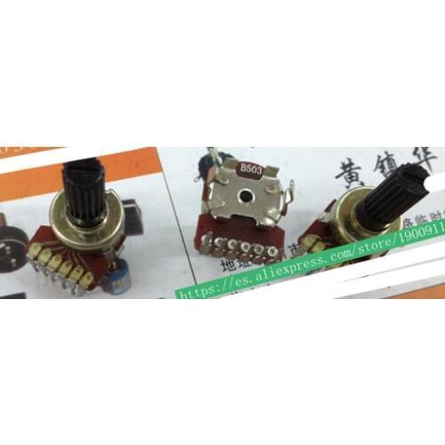 5pcs/lot Ying Jia 190 RK1212G vertical double potentiometer B503 B50K handle length 16MM flowers