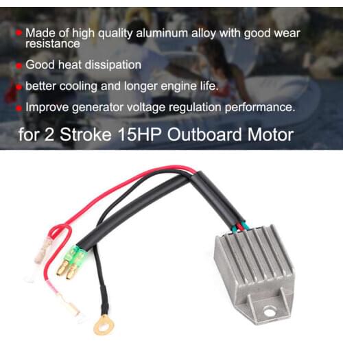Aluminium Alloy Voltage Regulator Rectifier for 2 Stroke 15HP Outboard Motor fishing boats motors