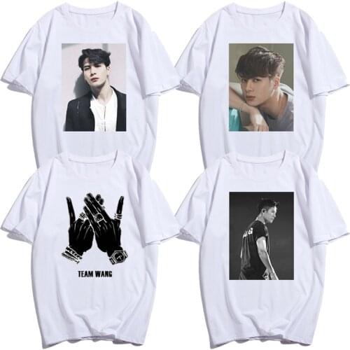 Team Jackson Wang White T Shirt Kpop Got7 Women Men Tees Top Summer Short Sleeve Shirts Couples Fashion streetwear Camisetas