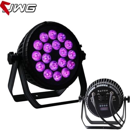 Free Shipping Hight Bright Outdoor 18x18w 6in1 RGBWA UV Thick Aluminum Led Par Light DMX512 25 Degree Waterproof DJ Stage