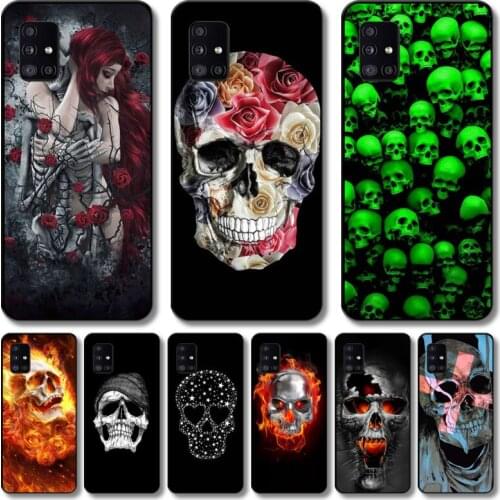Skeleton skull Phone Case For Samsung Galaxy A 12 51 52 21 71 72 42 31 10 80 90 S E 5G Black Shell Art Cell Cover