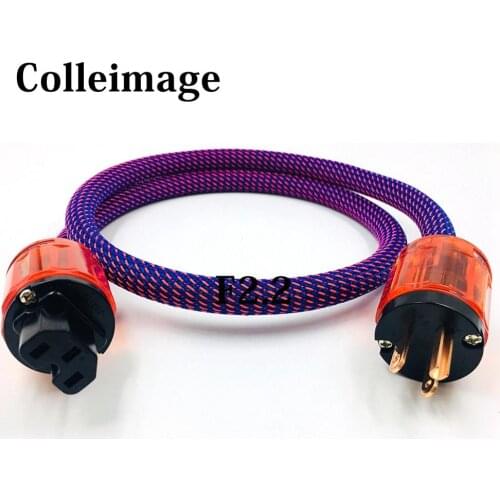 Colleimage Hifi Audio Shield Silver Plated Schuko US Power Cord Cable HIFI Audiophile Mains US Power Cable