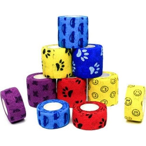 5cm*4.5m Cartoon Pattern Self Adhesive Elastic Bandage Sport Tape Elastoplast Emergency Muscle Tape First Aid Tool Knee Pads