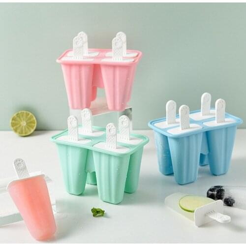 Home-made Creative Popsicle Ice Cream Mold Summer DIY Popsicle Mold 4/6 Group Ice Cube Mold M21