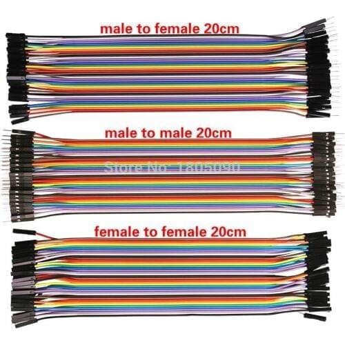120pcs/Lot Dupont line 20cm male to male + male to female + female to female jumper wire Dupont cable for arduino Free shipping