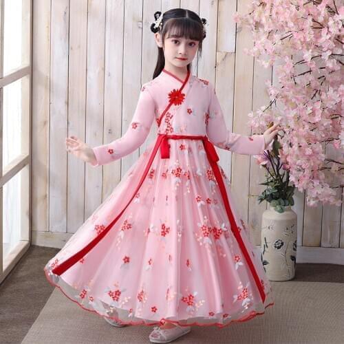 Girls Hanfu Chinese Traditional Folk Costume Girl Han Dynasty Dance Wear Kids Fairy Cosplay Clothes Oriental Ancient Prince Suit