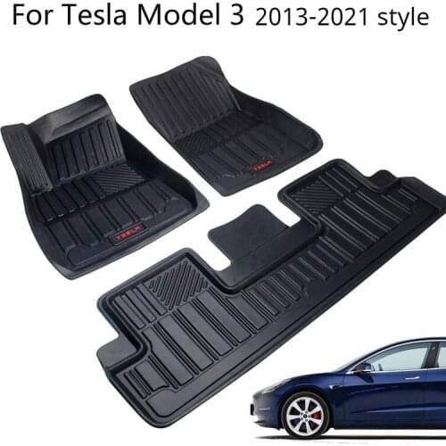 For Tesla Model 3 Car foot pad waterproof non-slip floor mat TPE model3 2013-20201 Years Waterproof Mat accessories mats