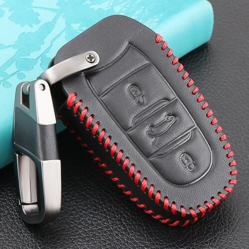 3 Button Leather Car Remote Key Fob Shell Cover Case For Peugeot 3008 208 308 508 408 2008 307 4008 Skin Holder 2016 2017 2018