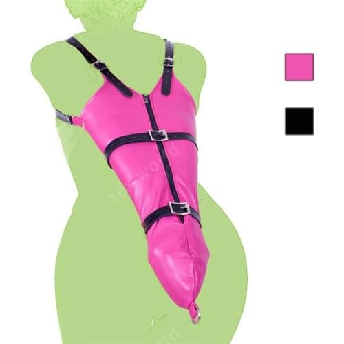 Fetish PU Leather Zipper Style Hand Cuffs Arm Binder Bondage Harness Sleeves Adult Game Slave Restraints Bdsm Sex Toys