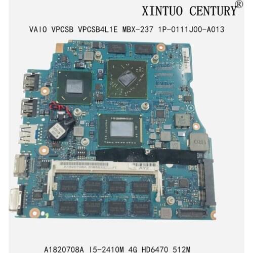 A1820708A For SONY VAIO VPCSB VPCSB4L1E MBX-237 Laptop Motherboard 1P-0111J00-A013 13.3 inch W/ I5-2410M 4G 216-0809000 testedOK