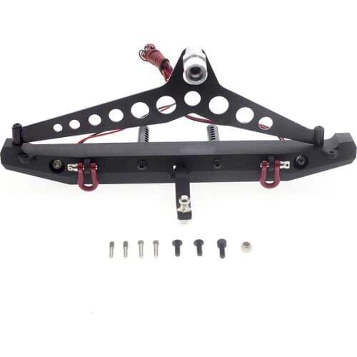 Metal Rear Bumper with LED lights Screw for 1/10 Traxxas TRX-4 SCX10 iii 90046 High Quality RC Crawler Car Upgrade Parts Spare