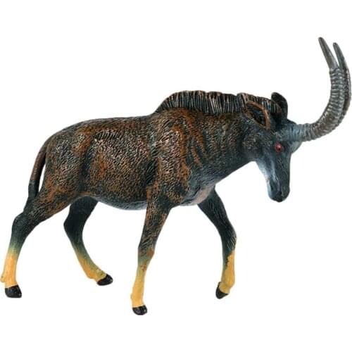 Simulation Animal Model Childrens Solid Static Black Horse Antelope High-horned Antelope Tibetan Antelope Figure Boy Toys